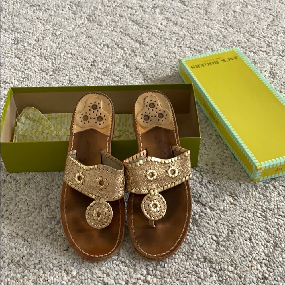 Gold Glitter Jack Rogers